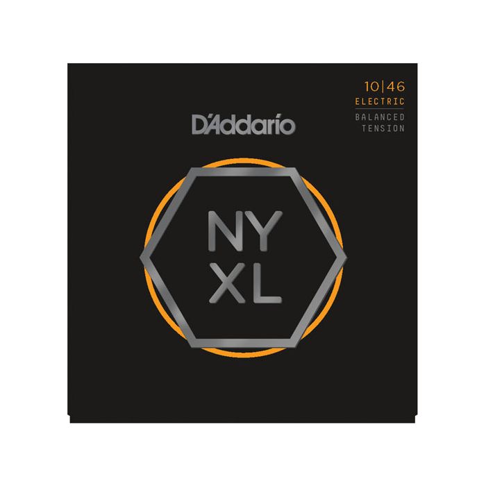 Front packaging view of a DAddario NYXL1046BT Balanced Tension Electric Strings 10-46 set