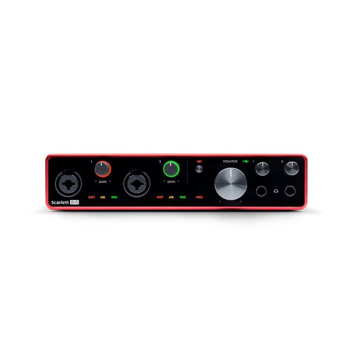 Front Panel of Focusrite Scarlett 8i6 Gen 3