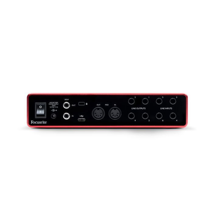 Rear Panel of Focusrite Scarlett 8i6 USB Audio Interface