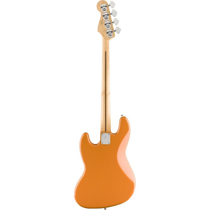 Full rear view of a Fender Player Jazz Bass PF Capri Orange