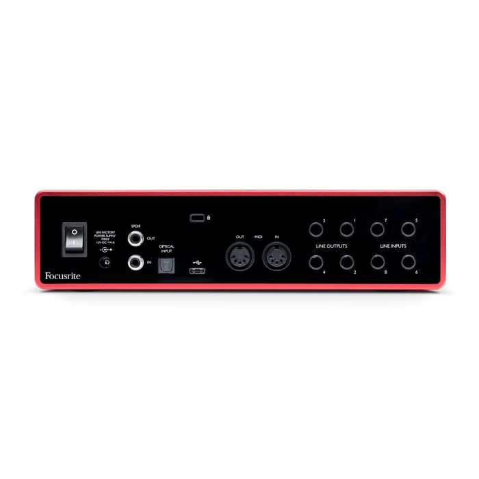 Rear View of Focusrite Scarlett 18i8 3rd Gen USB Audio Interface