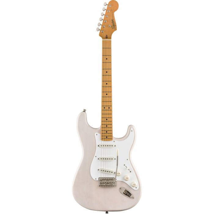 Full frontal view of a Squier Classic Vibe 50s Stratocaster MN White Blonde