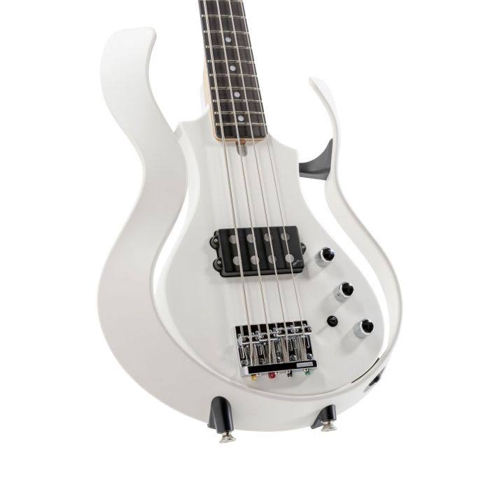 Front closeup view of a Vox Starstream Active Bass 1H Artist Pearl White