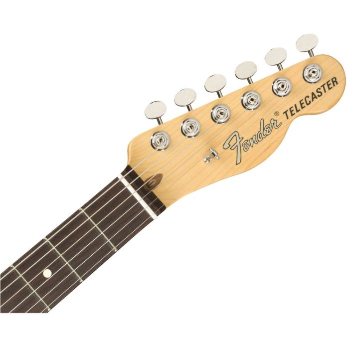 Front view of the headstock on a Fender American Performer Telecaster RW Honey Burst