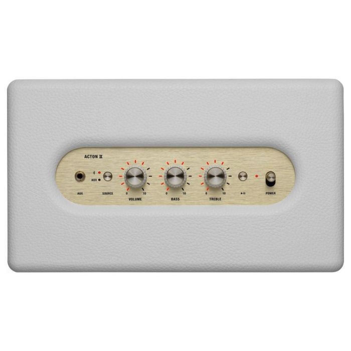 View of the control panel on a Marshall Acton II Bluetooth Speaker White