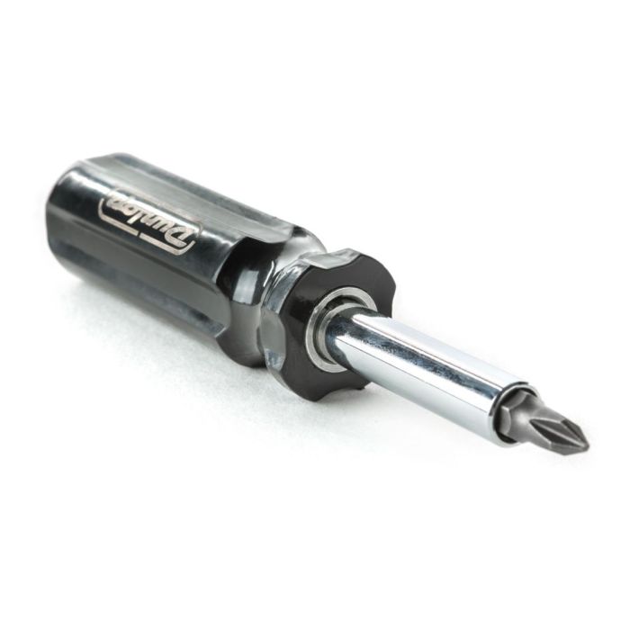 Angled view of a Dunlop System 65 Screwdriver Set with emphasis on the Phillips head attachment