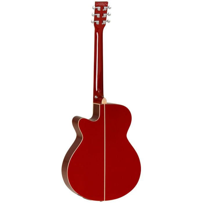 Full rear view of a Tanglewood TW4 E R Red Gloss Electro Acoustic Guitar