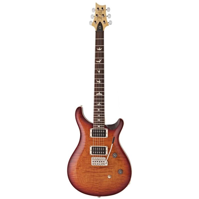 Full frontal view of a PRS CE24 Dark Cherry Sunburst Flame Electric Guitar