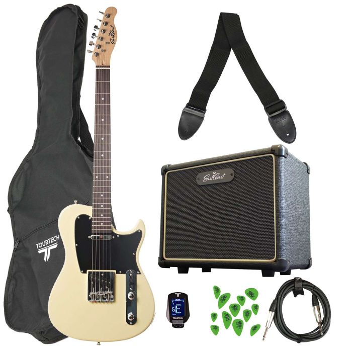 Eastcoast GT100 Electric Guitar Starter Pack Vintage Blonde