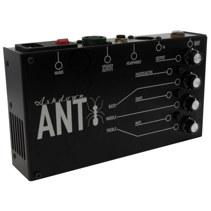 Front left angled view of an Ashdown FS-ANT-200 Powered Bass Amp Pedal