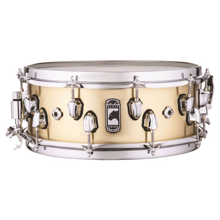 Full view of a Mapex Black Panther Metallion Brass Snare
