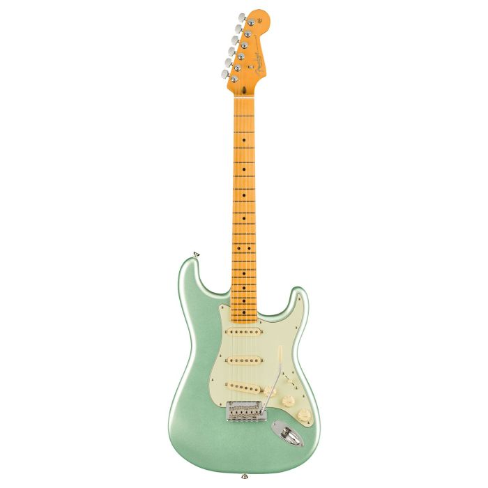 Full frontal view of a Fender American Professional II Stratocaster MN, Mystic Surf Green