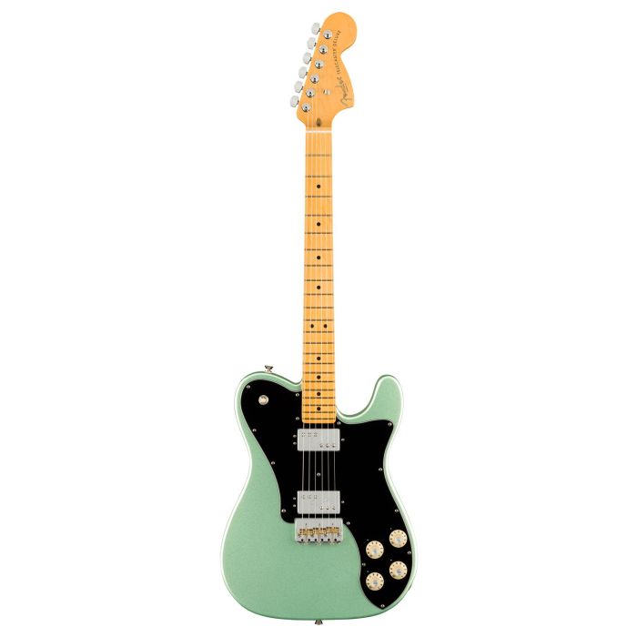 Full frontal view of a Fender American Professional II Telecaster Deluxe, Mystic Surf Green