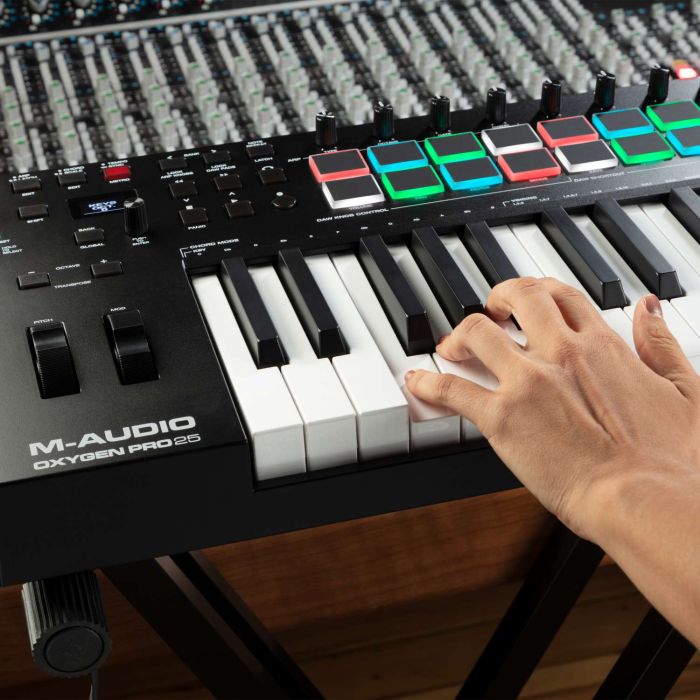 Pads and Keys of The M-Audio Oxygen Pro 25 USB MIDI Controller