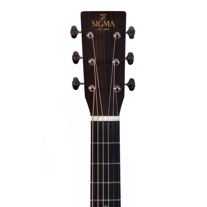 Sigma Crossroad Series S000P-10E All Solid Electro Acoustic 3, headstock closeup