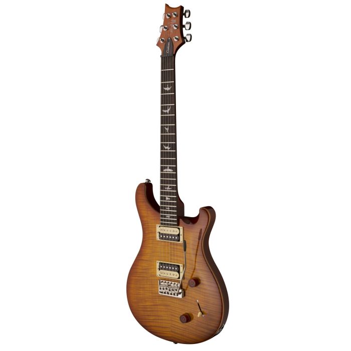 Right-angled view of a PRS SE Custom 22 Electric Guitar, Vintage Sunburst