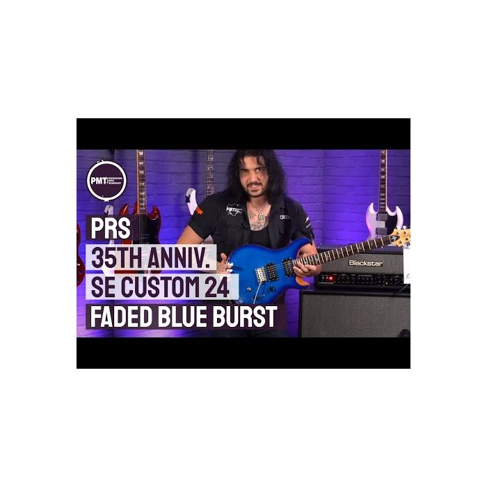 PRS 35th Anniversary SE Custom 24 Guitar, Faded Blue Burst | PMT