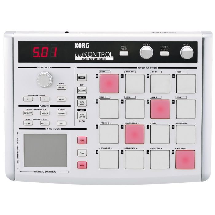 Overview of the Korg PadKontrol USB MIDI Studio Controller White