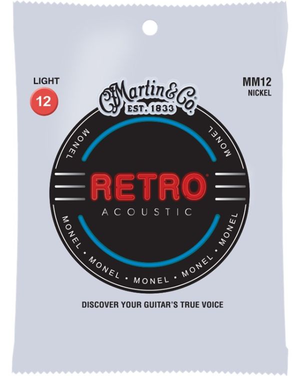 Martin MM12 Retro Monel Wound 12-54 Acoustic Guitar Strings