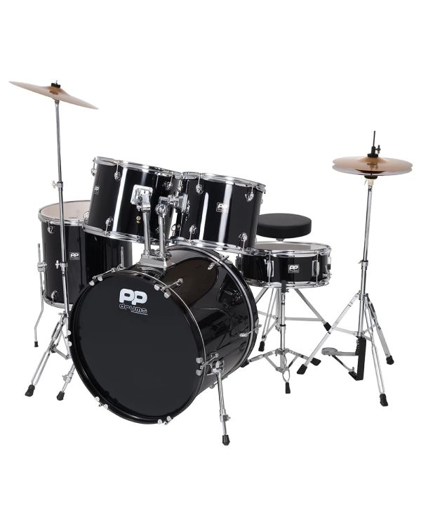PP Drums Full Size 5 Piece Drum Kit Black