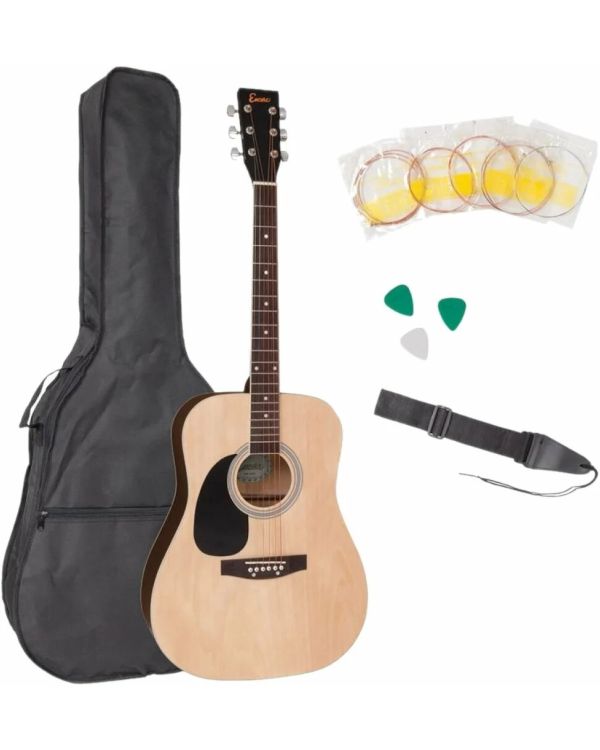 Encore Left Handed Acoustic Guitar Outfit - Natural