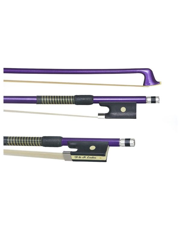 P & H Violin Bow Purple Fibreglass Natural Hair 1/8