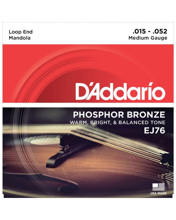 DAddario EJ76 Phosphor Bronze Mandola Strings, Medium, 15-52