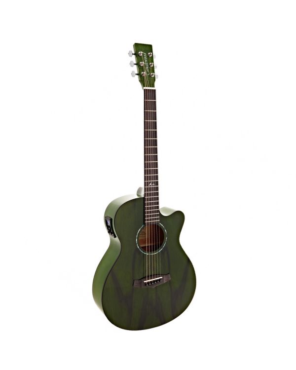 Tanglewood Azure Super Folk Cutaway, Pacific Walnut Top and Maple with Tanglewood Premium Plus System Aurora Green