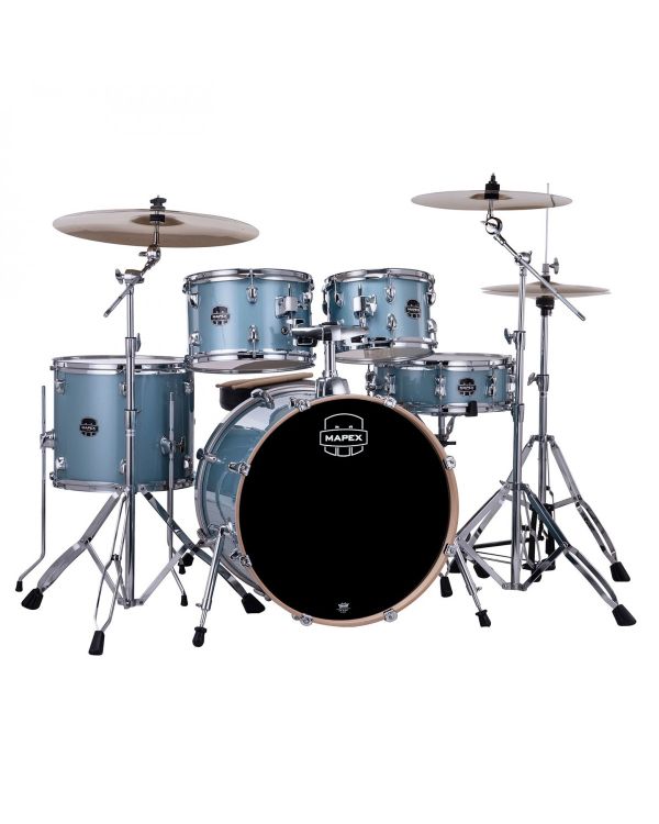 Mapex Venus Series Aqua Blue Sparkle Kit 20" Inc Hardware, Drum Throne and Cymbals
