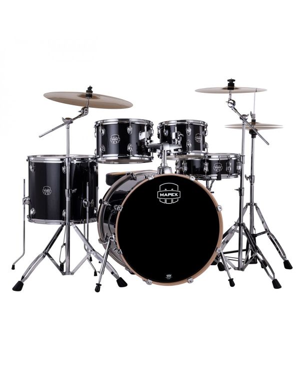 Mapex Venus Series Black Galaxy Sparkle Kit 22" Inc Hardware, Drum Throne and Cymbals