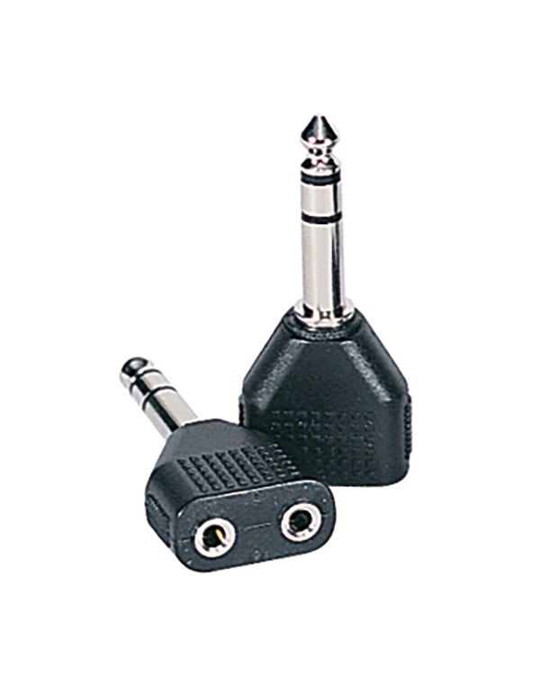 GYC Dual 3.5mm Female Mini Jack Sockets to Stereo 6.3mm Jack Adapter