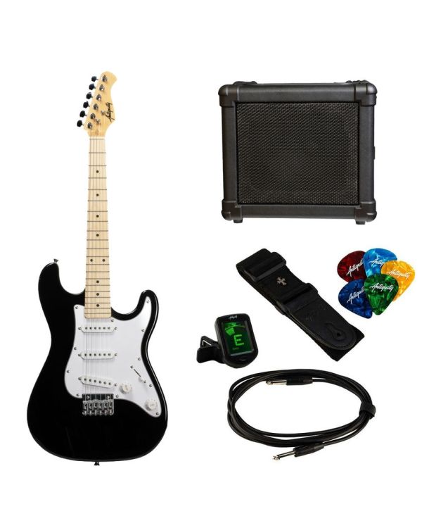 Antiquity Mini ST Three-Quarter Guitar & Amp Pack - Black