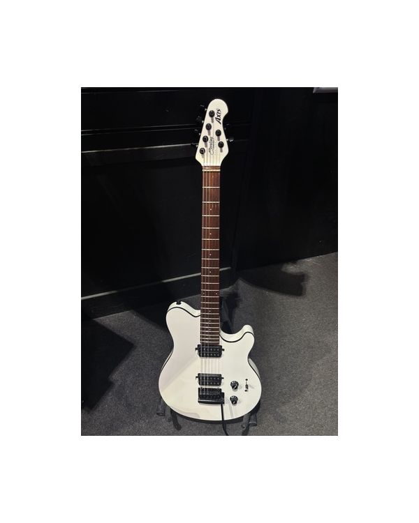 Pre-Owned Sterling by Music-Man S.U.B Axis, White with Black Binding (054295)