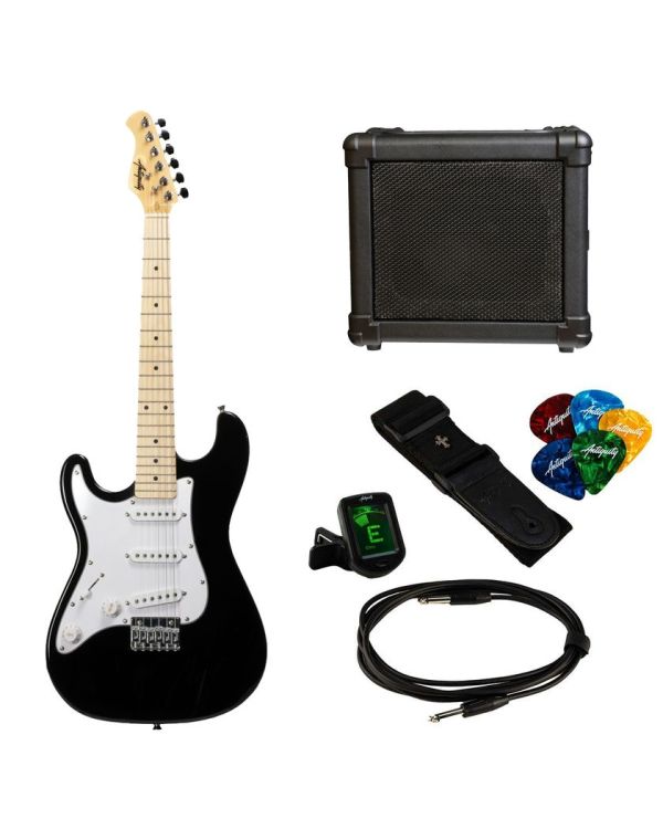 Antiquity Mini ST LH Guitar & Amp Pack - Black