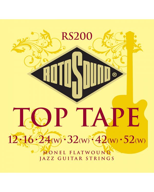 RotoSound Top Tape Monel Jazz Flatwound Electric Strings 12-52
