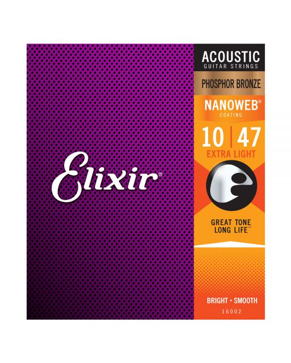 Elixir Phos. Bronze NANOWEB Acoustic Strings Extra Light 10-47