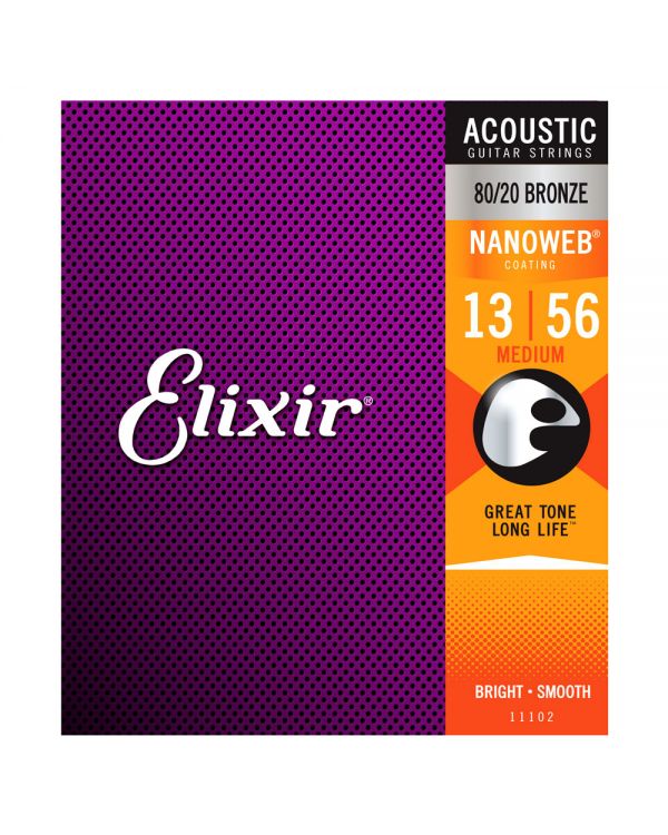 Elixir Bronze NANOWEB Acoustic Strings Strings Medium 13-56