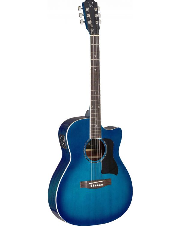 JN Guitars Bessie Electro-Acoustic Guitar, Transparent Blue Burst