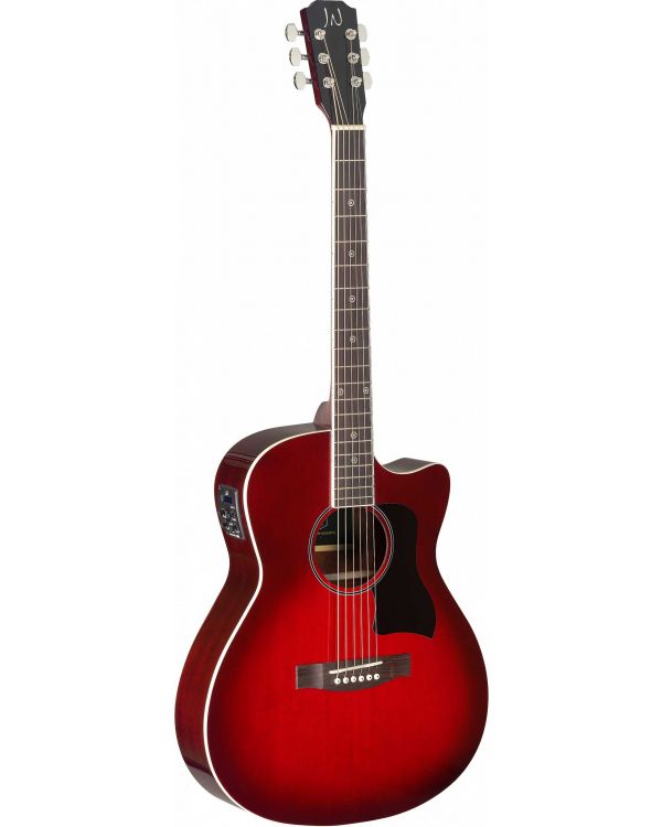 JN Guitars Bessie Electro-Acoustic Guitar, Transparent Red Burst