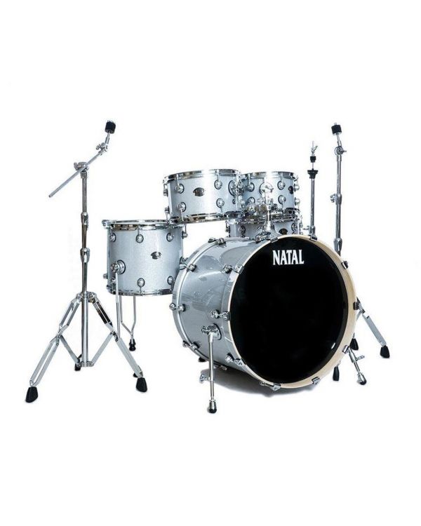 Natal Arcadia Poplar 20" Fusion Shell Pack in White Sparkle with Hardware