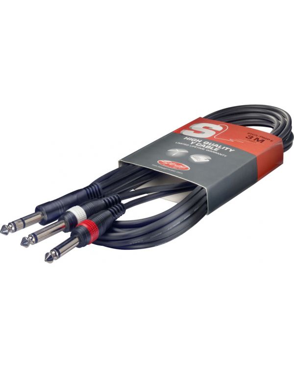 Stagg 1m 6.3mm Jack to Dual Jack Audio Cable