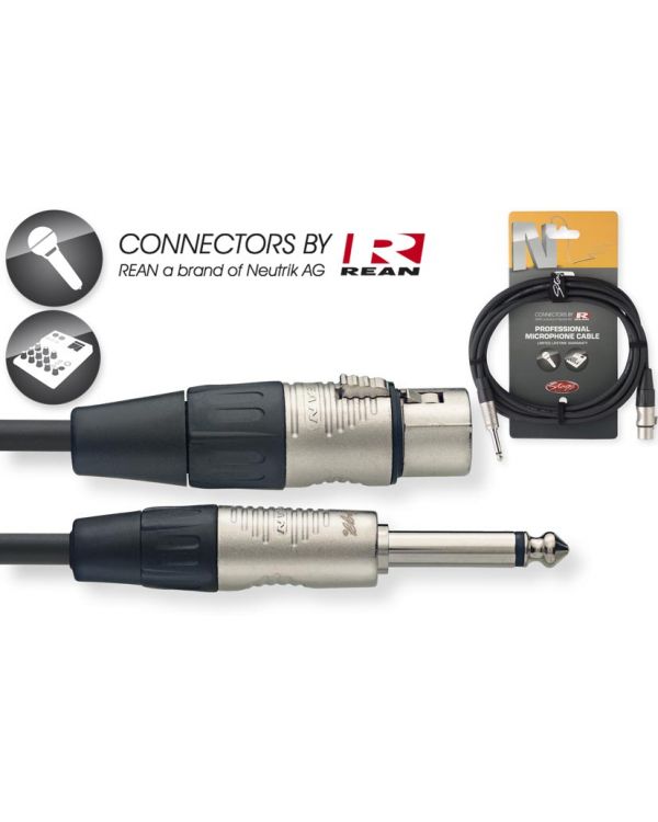 Stagg 3m Female XLR to Mono 6.3mm Jack Cable NMC3XPR