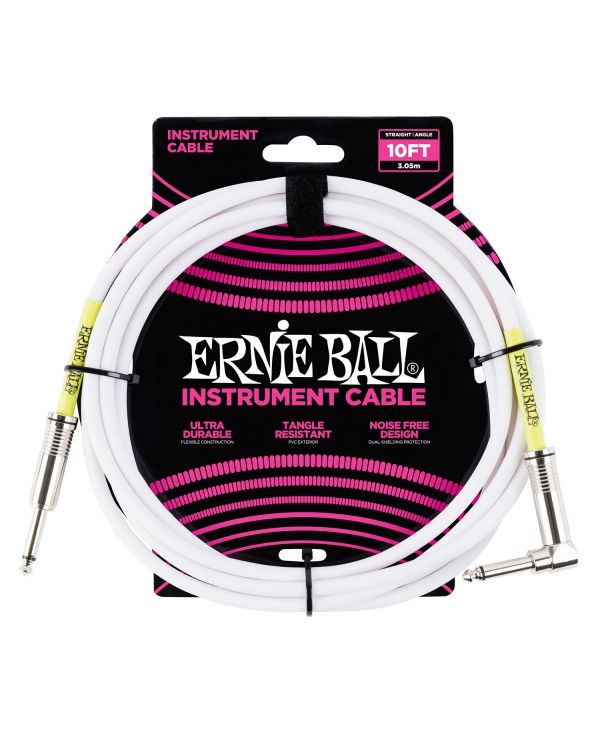 Ernie Ball 6049 3m 10ft Instrument Cable White S-a
