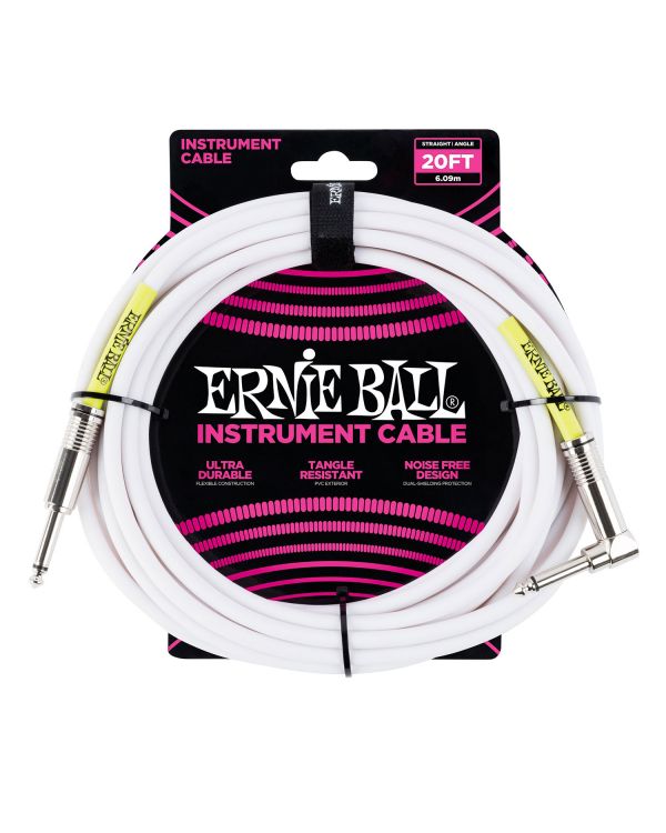 Ernie Ball 6047 6m / 20ft Instrument Cable White S-a