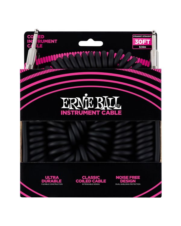 Ernie Ball 6044 9m / 30ft Instrument Coil Cable Black