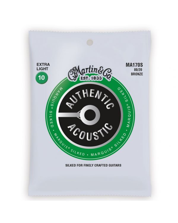 Martin Authentic Acoustic Marquis Silked 80/20 Bronze Extra Light Guitar Strings