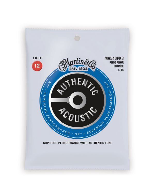 Martin Authentic Acoustic SP Light Guitar Strings 3-Pack