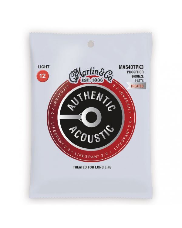 Martin Authentic Acoustic Lifespan 2.0 Light Guitar Strings 3-Pack