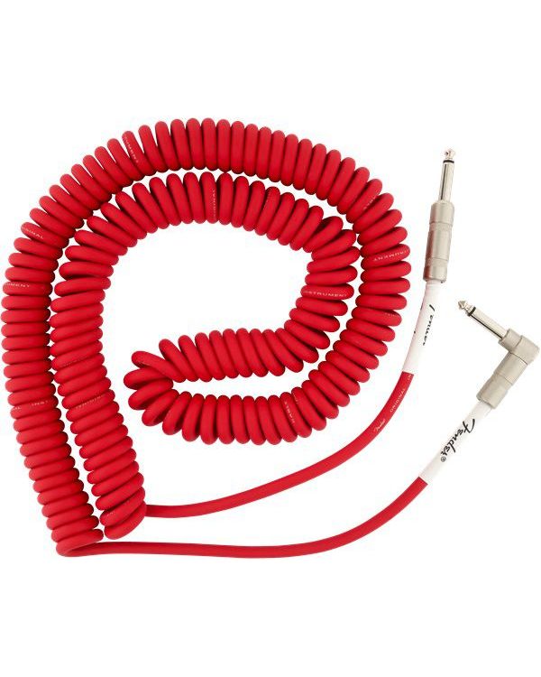 Fender 30ft Original Series Coiled Cable, Angled, Fiesta Red