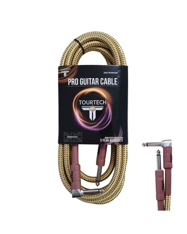 TOURTECH Pro Angled Guitar Cable, 3m, Tweed